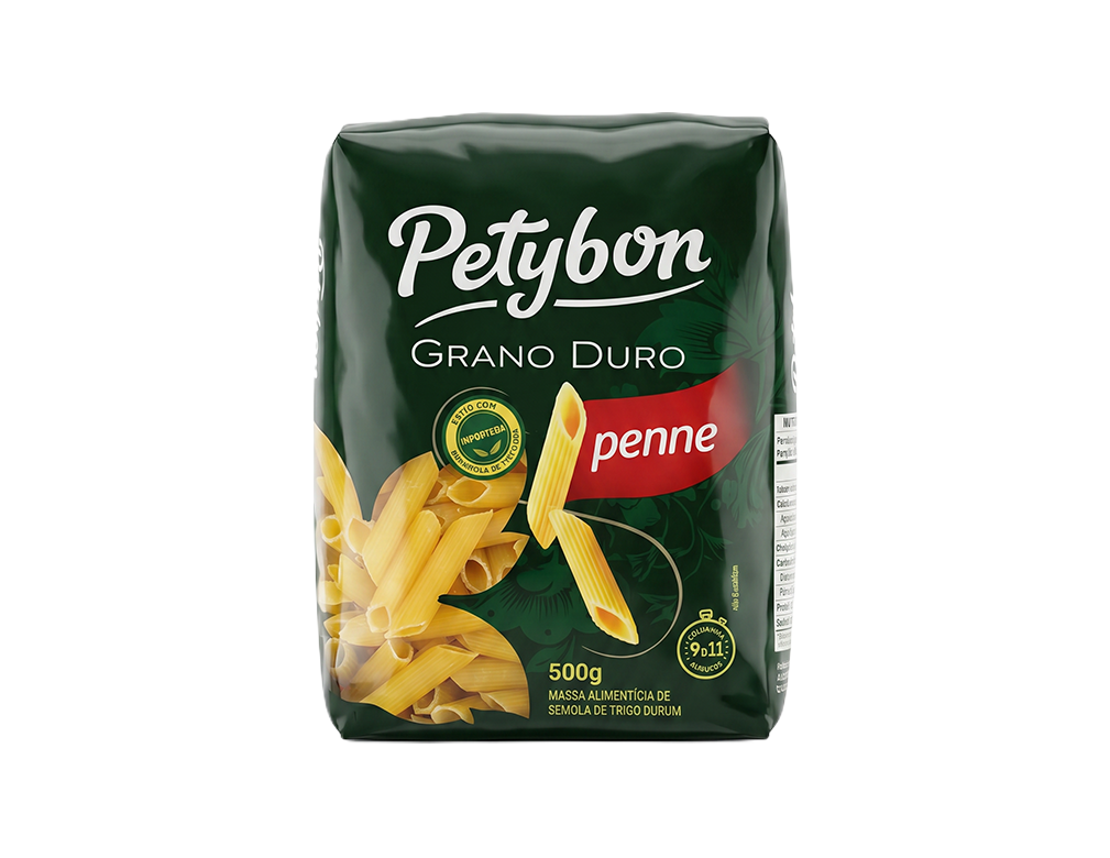 MACARRÃO PENNE GRANO DURO PETYBON 500 G (CX 18 PCT)